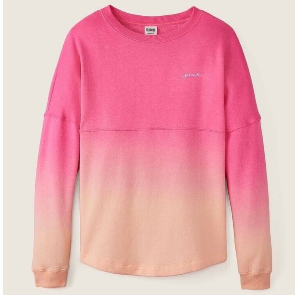 VICTORIA’S SECRET Pink Varsity Crew Sweatshirt Top Medium 3111-9 - Picture 4 of 10